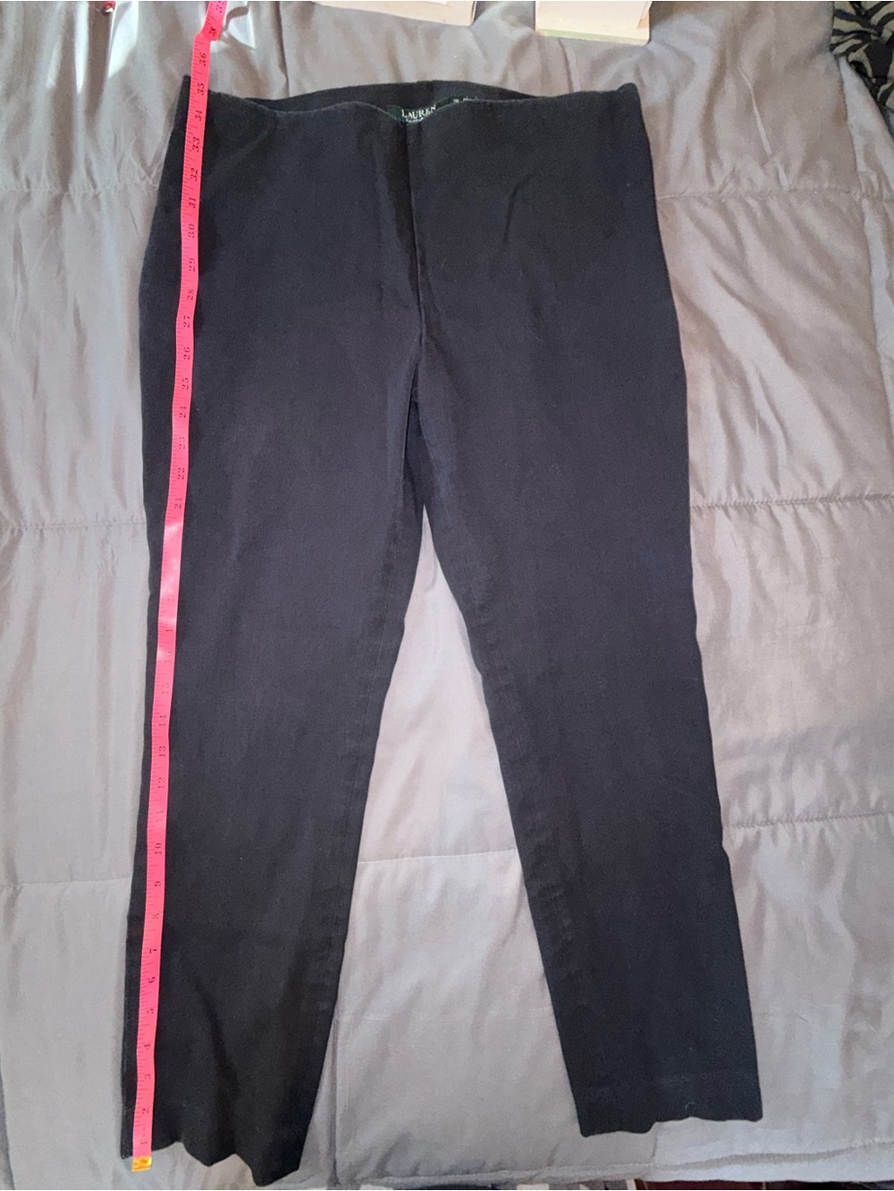Lauren Ralph Lauren Black Stretch Side Zip Straight Leg Pants Size 10 - Picture 2 of 8
